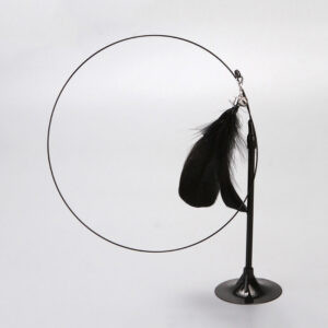 Long Suction Cup Pole Interactive Bell and Feather Wand Cat Teaser Toy_7