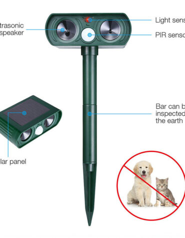 Ultrasonic Solar Powered Motion Sensor Pest Deterrent Pest Repellant_5