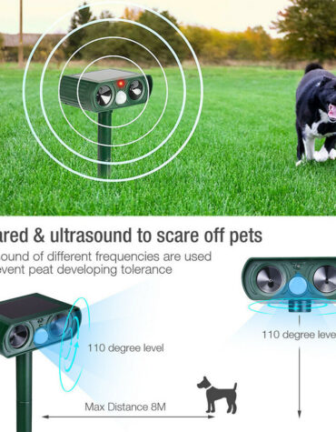 Ultrasonic Solar Powered Motion Sensor Pest Deterrent Pest Repellant_9