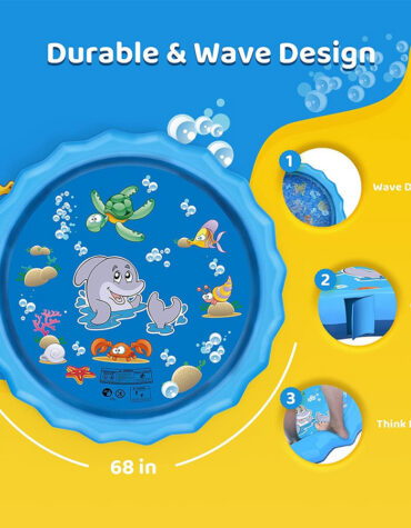 Durable Outdoor Inflatable Sprinkler Water Mat for Kids_8