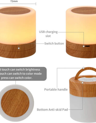USB Charging Portable Remote Controlled Touch Lamp Night Light_7