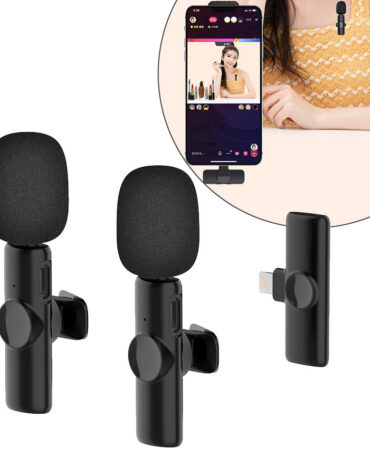 Rechargeable Wireless Mini Plugged-in Microphone Lapel with Clip_0