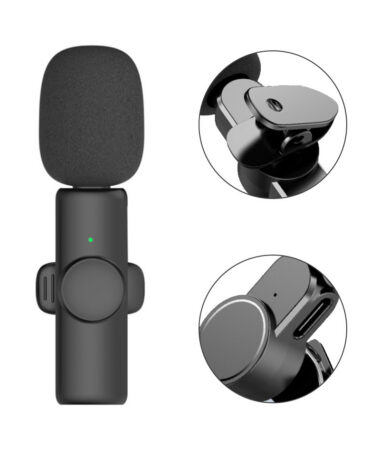 Rechargeable Wireless Mini Plugged-in Microphone Lapel with Clip_7