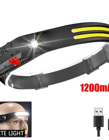 COB LED Headlamp Induction Head Lamp Outdoor Camping Fishing Sensor Headlight_8