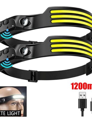 COB LED Headlamp Induction Head Lamp Outdoor Camping Fishing Sensor Headlight_6