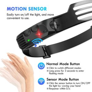 COB LED Headlamp Induction Head Lamp Outdoor Camping Fishing Sensor Headlight_3