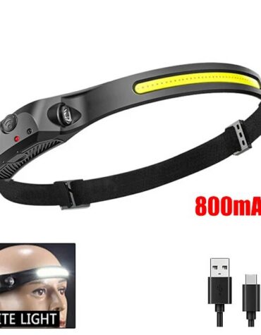 COB LED Headlamp Induction Head Lamp Outdoor Camping Fishing Sensor Headlight_9