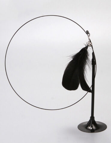 Long Suction Cup Pole Interactive Bell and Feather Wand Cat Teaser Toy_7