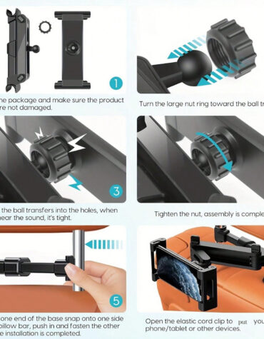Car Headrest Tablet Holder_4