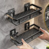No Drill Wall Mounted Shower Corner Rack Bathroom Kitchen Accessories_0