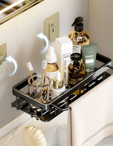 No Drill Wall Mounted Shower Corner Rack Bathroom Kitchen Accessories_2