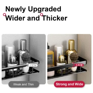 No Drill Wall Mounted Shower Corner Rack Bathroom Kitchen Accessories_5