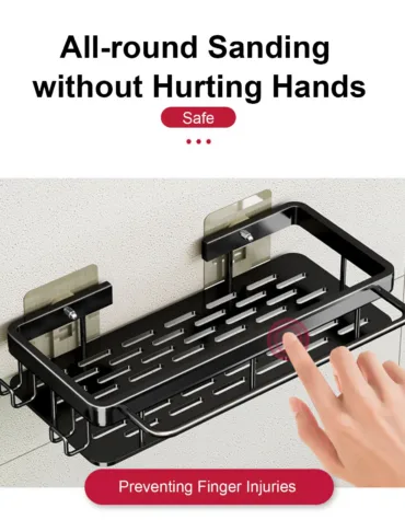 No Drill Wall Mounted Shower Corner Rack Bathroom Kitchen Accessories_4