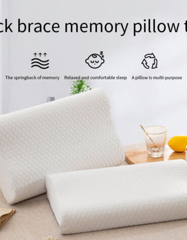 Knitted Fabric Polyurethane Slow Rebound Memory Foam Pillow_0
