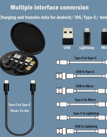 Multi-Function Portable 60W Fast Charge USB Cable Adaptors and Card Storage Box_7
