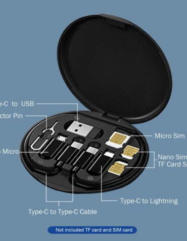 Multi-Function Portable 60W Fast Charge USB Cable Adaptors and Card Storage Box_8