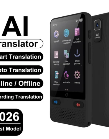 Portable Ai Language Translator Device with 138 Languages Voice Translating Offline Translation Support Voice Video Recording