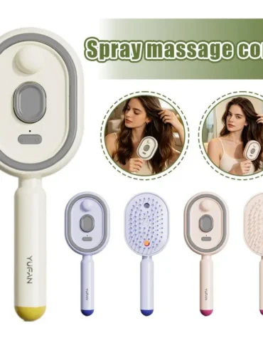 Design Anti Static Hair Care Comb Mist Spraying Airbag Massage Self Cleaning Feature Ideal Holiday Gift For Family And Friends