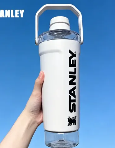 STANLEY The Vitalize™ Shaker Bottle | 20 OZ Water Bottle Dual-Section Design With Transparent Lids, Portable Carry Handle