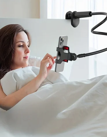 Lazy Bedside DesktopMobile Phone Clamp Bracket Flexible Long Arm Gooseneck Lazy Person Bracket With Handle Overhead Live Bracket