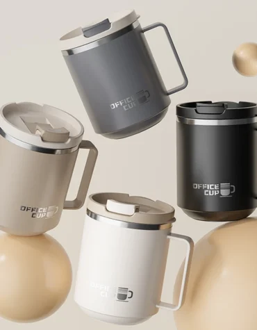 Double Wall Insulated Coffee Mug 304 Stainless Steel Milk Coffee Cup WIth Handle Leak-proof Drinking Cup Adult Student Drinkware