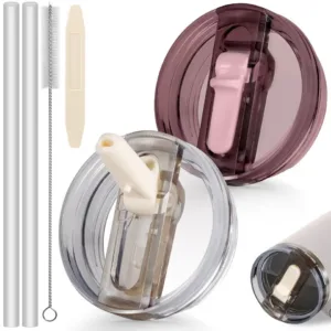 40Oz Tumbler Flip Straw Lid Replacement Spill Proof Resistant Tumbler Lid Reusable Spray Proof Tumbler Cover for stanley Cup