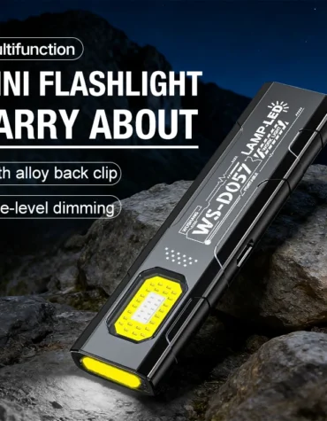 Multi Functional Work Light LED Magnetic Red Blue Flashing mini Outdoor Strong Light Super Bright Maintenance Light Flashlight