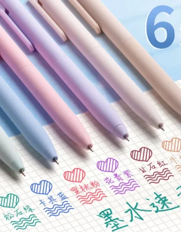 6pcs Retractable Colored Gel Pens 0.5mm, Quick Dry No Smear Pastel Ink Pens for Journaling, Note Taking, School Office Supplies