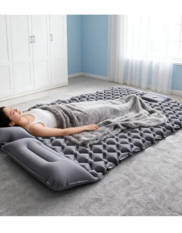Outdoor Camping Double Inflatable Mattress Extra Wide Sleeping Pad Ultralight Folding Bed Sleeping Mat Car Travel Mat