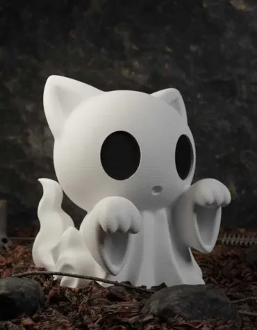 Halloween Ghost Cat Statue Table Halloween Fireplace Shelf Ornament 3D Printed Ghost Dog Cat Figurines Ornaments Halloween Decor
