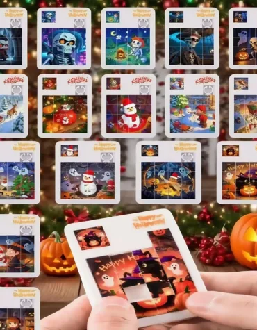 10-30PC Fun Christmas Halloween Pattern Mobile Puzzle for Halloween Christmas Ghost Festival Prank Party Gift Memorial Gift Pack