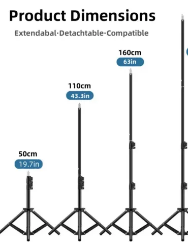 RP01-B Heavy Duty Metal Alloy Light Stand 160cm Tripod for Photo Studio Softbox Video Flash Reflector Lighting Background Stand