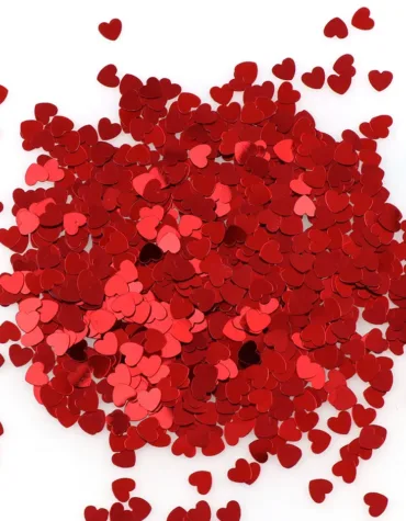 Red Love Heart Table Confetti Valentines Day Party Sequins Confetti Wedding Engagement Anniversary Bridal Shower Birthday Party