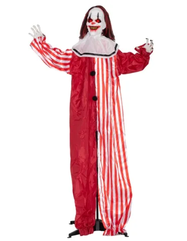 Outsunny Sound Activated Halloween Animatronics Clown with Red Light Up Eyes