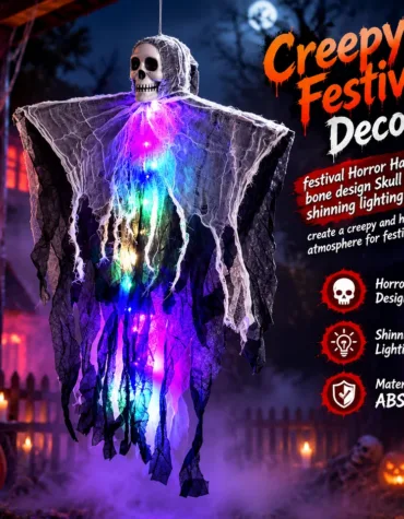 Halloween Decoration Horror Seasonal Gauze Hanging Ghost for Haunted House Porch Scary Props Terror Party Hanging Ornaments