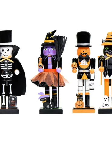 Nutcrackers Figures Halloween Wood Halloween Decoration Holiday Home Decor Figure for Homeowners Renters Collectors Home