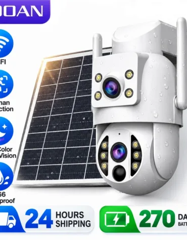 JOOAN 8MP Wireless Solar WiFi Outdoor Camera Dual Lens Human Detection Long Standby Home Security CCTV Video Surveillance